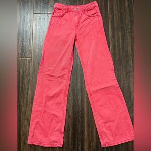 H&M Vibrant Red Wide Leg Jeans